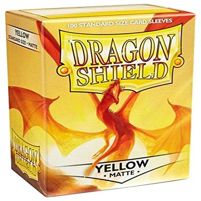 Arcane Tinmen ATM11014 Dragon Shield Card Sleeves44; Matte Yellow - 100 Count