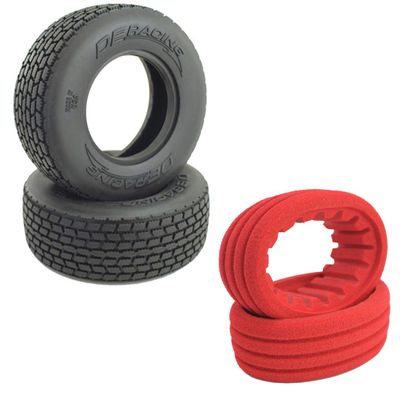 DE Racing Mini G6T Front Tires/Modified Street Stock/D30 Compound w/Inserts (2)