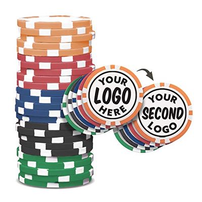 Clip Wipes Custom Poker Chips (50 Pack) | Personalized Monogram Logo Poker Chips - Your Custom Logo (Traditional-50)
