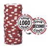 Clip Wipes Custom Poker Chips (50 Pack) | Personalized Monogram Logo Poker Chips - Your Custom Logo (Red-50) view 1