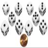 Cyber-Deals Set of 16mm Rounded Corners 6-Sided Opaque Pip Dice with Black Velvet Pouch ((10) White Pip Dice) view 2