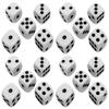 Cyber-Deals Set of 16mm Rounded Corners 6-Sided Opaque Pip Dice with Black Velvet Pouch ((20) White Pip Dice) view 2