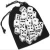 Cyber-Deals Set of 16mm Rounded Corners 6-Sided Opaque Pip Dice with Black Velvet Pouch ((30) White Pip Dice) view 1