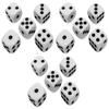 Cyber-Deals Set of 16mm Rounded Corners 6-Sided Opaque Pip Dice with Black Velvet Pouch ((15) White Pip Dice) view 2