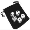 Cyber-Deals Set of 16mm Rounded Corners 6-Sided Opaque Pip Dice with Black Velvet Pouch ((05) White Pip Dice) view 1