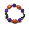 Beading Station Handcrafed Elastic Bracelet with Charm Lampworked Glass Beads Halloween Christmas 1 Piece (Halloween 2) view 1