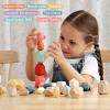 BESTAMTOY 36 PCS Wooden Sorting Stacking Rocks Stones,Sensory Toddler Toys Learning Montessori Toys, Building Blocks Game for Kids 3 4 5 6 Years Boy and Girl Birthday Gifts for Kids view 3