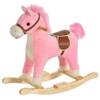 HOMCOM Children's Rocking Horse Baby Rocking Animal Horse with Animal Sounds Toy Handles for 36-72 Months Plush Pink 65 x 32.5 x 61 cm view 1