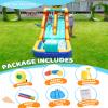 Doctor Dolphin Bounce House Inflatable Water Slide with Pool for Big Kids,Water Slides for Kids Backyard, Inflatable Water Park Double Slide view 3
