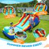 Doctor Dolphin Bounce House Inflatable Water Slide with Pool for Big Kids,Water Slides for Kids Backyard, Inflatable Water Park Double Slide view 4