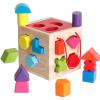 BESTAMTOY Shape Sorter Toy My First Wooden 12 Building Blocks Geometry Learning Matching Sorting Gifts Didactic Classic Toys for Toddlers Baby Kids 31 Years Old Up Fourteen Hole Toy view 1