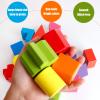 BESTAMTOY Shape Sorter Toy My First Wooden 12 Building Blocks Geometry Learning Matching Sorting Gifts Didactic Classic Toys for Toddlers Baby Kids 31 Years Old Up Fourteen Hole Toy view 4