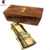 Medieval Epic Brass Telescope With Wooden Box Antique Gift view 4