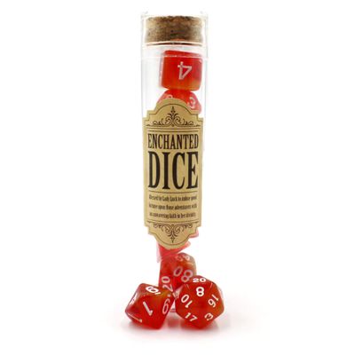 Enchanted Dice - TRPG Polyhedral Die Set for D&D (Red and Yellow)