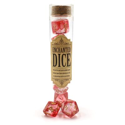 Enchanted Dice - TRPG Polyhedral Die Set for D&D (Transparent Red)