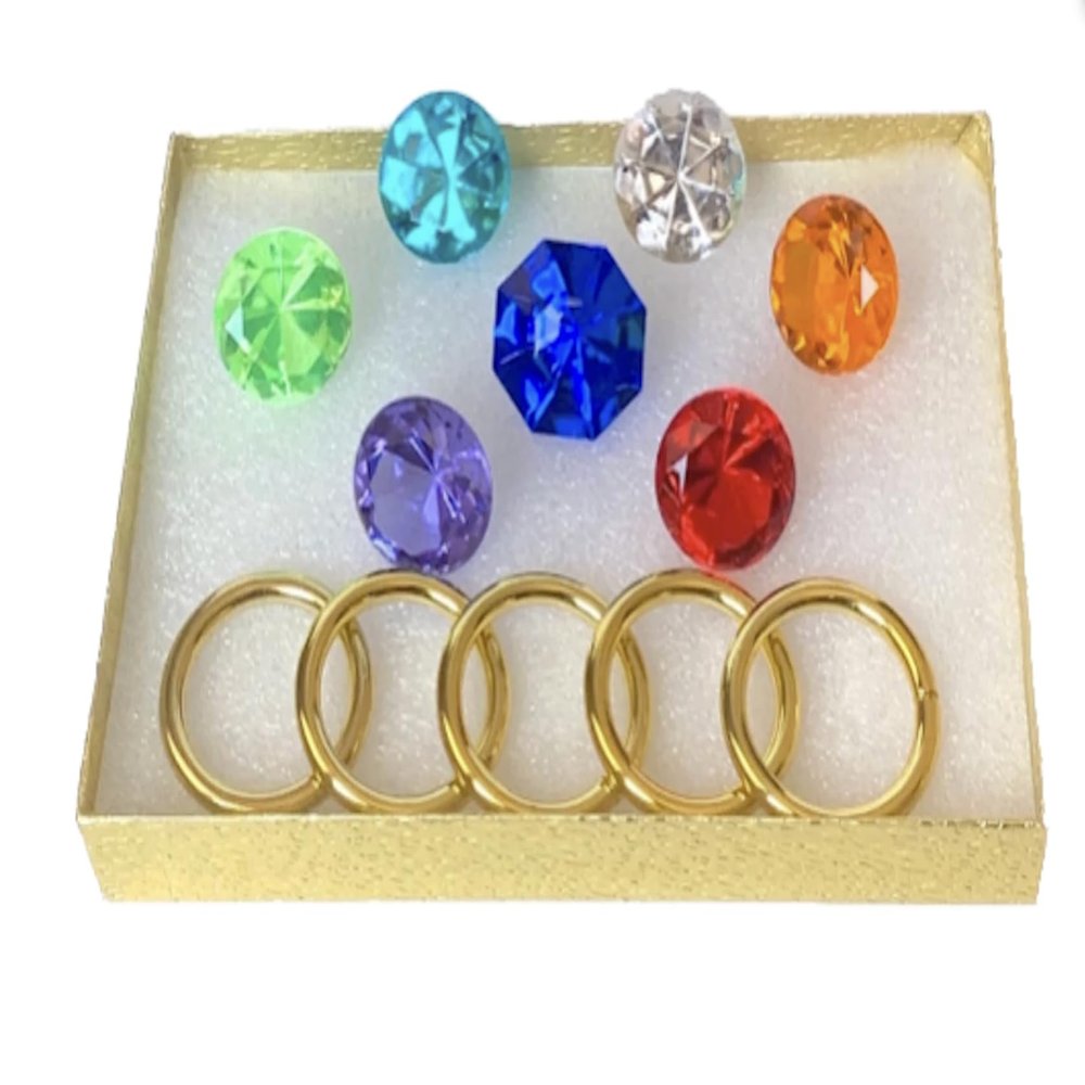 Toys Sonic (7 Chaos Emeralds Gems & 5 Gold Power Rings) in A Gift Box - by AAA World