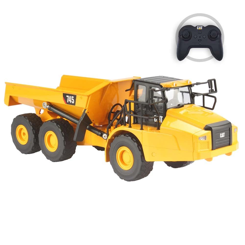 Diecast Masters 1:24 Scale Radio Control Caterpillar 745 Articulated Truck - 25004 - Fully functioning with Sound & Light Functions - Dump Bed and Wheel Movements - Radio Control Series