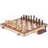 2 in 1 Chess Set Christmas Birthday Premium Gifts Solid Wooden Folding Chess Board Entertainment Professional Travel Chess (Color : B, Size : 38cm) view 1