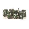 ICY Opal 16mm Resin Poly Dice Set: Black with Silver Numbers view 1