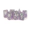 ICY Opal 16mm Resin Poly Dice Set: Purple with Silver Numbers view 1
