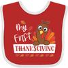 inktastic My 1st Thanksgiving Cute Turkey Baby Bib Red and White 3c80e view 1