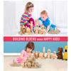 Wooden Building Blocks Set for Kids - Stacker Stacking Game Construction Toys Set Preschool Colorful Learning Educational Toys - Geometry Wooden Blocks for 3+ Year Old Boys & Girls view 4