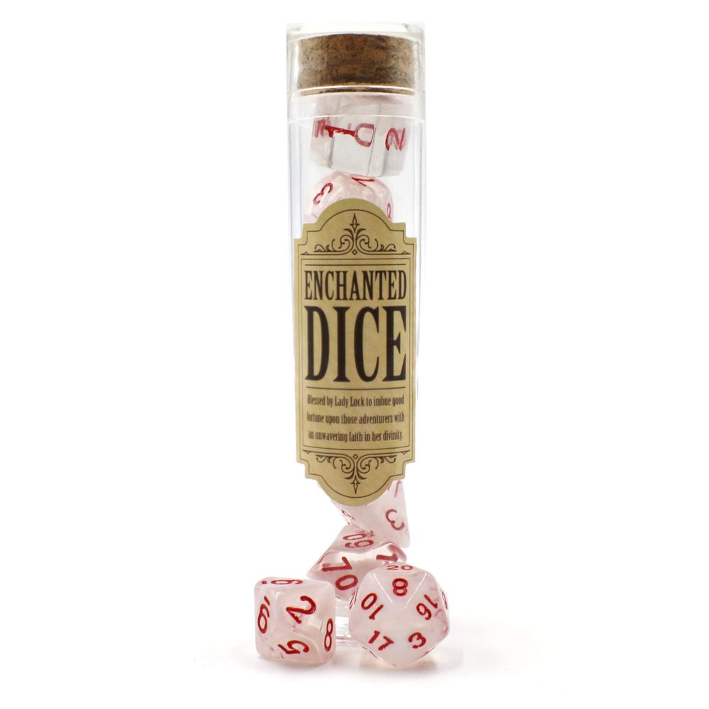 Enchanted Dice - TRPG Polyhedral Die Set for D&D (Red Smoke)
