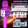 Amazmic Kids Karaoke Microphone Machine Toy Bluetooth Microphone Portable Wireless Karaoke Machine Handheld with LED Lights, Gift for Children Adults Birthday Party, Home KTV(Purple) view 3