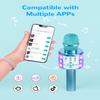 Amazmic Kids Karaoke Microphone Machine Toys for Girls Bluetooth Microphone with LED Light, Christmas Birthday Gift for Girls Boys 3 4 5 6 7 8 9 10 11 12 Year Old Kids Toys(Blue) view 3
