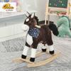 Qaba Kids Plush Ride-On Rocking Horse Toy Cowboy Rocker with Fun Realistic Sounds for Child 3-6 Years Old, Brown view 2