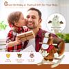 Qaba Kids Ride-On Rocking Horse Toy, Rocker with Lullaby Song, Hand Puppets & Soft Plush Fabric for Children 18-36 Months, Brown view 3