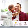 Qaba Kids Plush Ride-On Rocking Horse with Bear Toy, Children Chair with Soft Plush Toy & Fun Realistic Sounds, White view 3