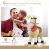 Qaba Kids Plush Ride-On Rocking Horse Toy Cowboy Rocker with Fun Realistic Sounds for Child 3-6 Years Old, Beige view 3