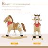 Qaba Kids Plush Ride-On Rocking Horse Toy Cowboy Rocker with Fun Realistic Sounds for Child 3-6 Years Old, Beige view 4