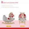 Qaba Kids Ride-On Rocking Horse Toy, Rocker with Lullaby Song, Hand Puppets & Soft Plush Fabric for Children 18-36 Months, Gray view 4