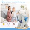 Qaba Kids Ride-On Rocking Horse Toy Bunny Rocker with Fun Play Music & Soft Plush Fabric for Children 18-36 Months view 3