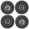 4pcs RC Tire, 1/10 Truck Rubber Tires RC Wheel Tyres Metal Wheel Hub Accessory Fit for 1/10 RC Car 2.2 Inch() 2.2 Beadlock Wheels and Tires 2.2 Beadlock Wheels 1/10 Short Course Truck Wheels view 1