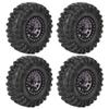 4pcs RC Tire, 1/10 Truck Rubber Tires RC Wheel Tyres Metal Wheel Hub Accessory Fit for 1/10 RC Car 2.2 Inch() 2.2 Beadlock Wheels and Tires 2.2 Beadlock Wheels 1/10 Short Course Truck Wheels view 3