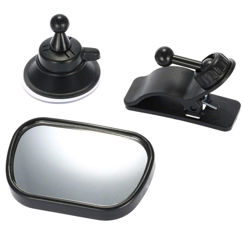 AnHua 1 Pcs 2 in 1 Mini Safety Car Back Seat Baby View Mirror Adjustable Baby Rear Convex Mirror