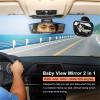 AnHua 1 Pcs 2 in 1 Mini Safety Car Back Seat Baby View Mirror Adjustable Baby Rear Convex Mirror view 3