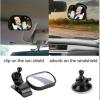 AnHua 2 Pcs Safety Car Back Seat Baby View Mirror Adjustable Baby Rear Convex Mirror Car Baby Kids Monitor Mini Baby Products Two installation methods view 4