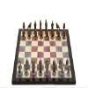 Metal Chess Set for Adults Historical Antique Copper Troy-Spartan Figures,Handmade Pieces and Different Design Wooden Chess Board (Spring) view 3