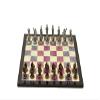 Metal Chess Set for Adults Historical Antique Copper Troy-Spartan Figures,Handmade Pieces and Different Design Wooden Chess Board (Spring) view 4