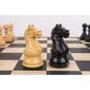 4" Fierce Knight Staunton Chess Pieces Only Set - Weighted Ebonised Boxwood view 3