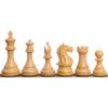 4" Fierce Knight Staunton Chess Pieces Only Set - Weighted Ebonised Boxwood view 4