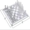 Gamie Premium Glass Chess Set, 12 Inch - Elegant Design - Durable Build - 32 Frosted and Clear Pieces - Felted Bottoms - Easy to Carry - Stable & Fully Functional for Chess Lovers view 2