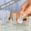 Gamie Premium Glass Chess Set, 12 Inch - Elegant Design - Durable Build - 32 Frosted and Clear Pieces - Felted Bottoms - Easy to Carry - Stable & Fully Functional for Chess Lovers view 3