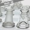 Gamie Premium Glass Chess Set, 12 Inch - Elegant Design - Durable Build - 32 Frosted and Clear Pieces - Felted Bottoms - Easy to Carry - Stable & Fully Functional for Chess Lovers view 4