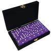 Marion Domino Double 6 Purple Jumbo Tournament Professional Size with Spinners in Elegant Black Velvet Case. view 1