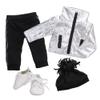 Sophia's 18" Doll Silver Metallic Jacket, Black Side Stripe Joggers, Knit Hat & Sneakers view 1